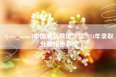谷城中国消防救援学院2024年录取分数线是多少