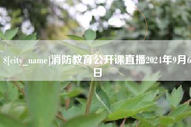 谷城消防教育公开课直播2024年9月6日