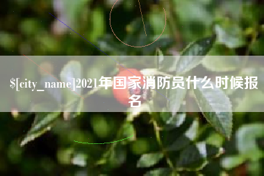 谷城2021年国家消防员什么时候报名