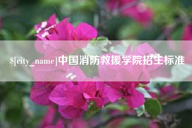 谷城中国消防救援学院招生标准